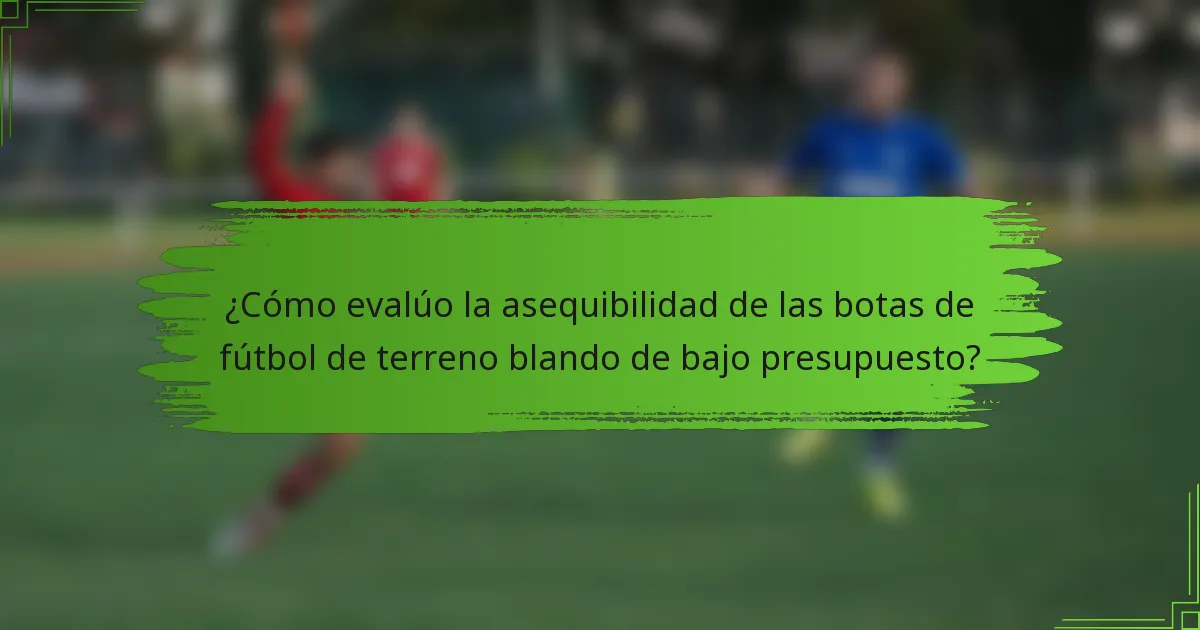¿Cómo evalúo la asequibilidad de las botas de fútbol de terreno blando de bajo presupuesto?