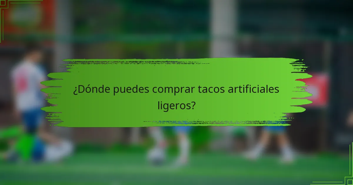 ¿Dónde puedes comprar tacos artificiales ligeros?