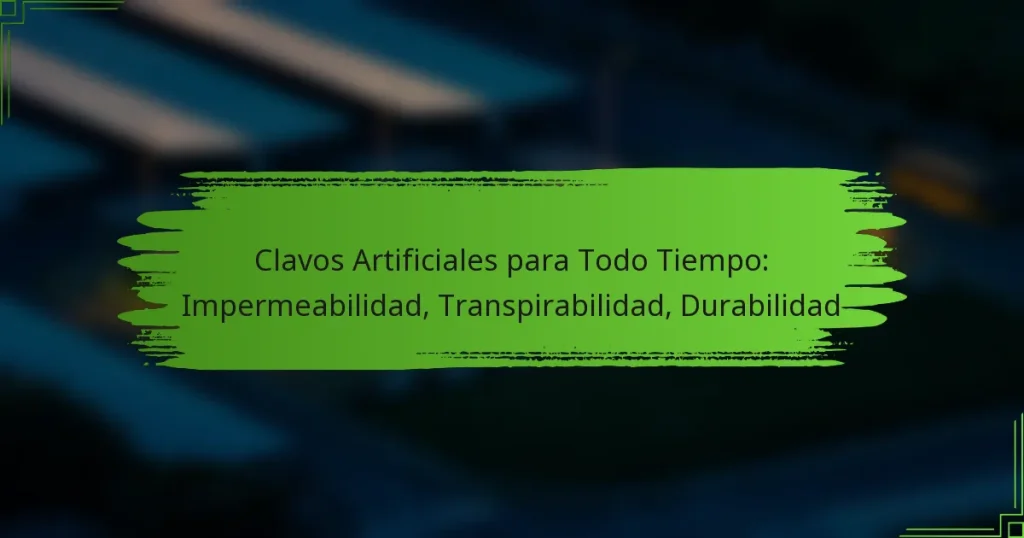 Clavos Artificiales para Todo Tiempo: Impermeabilidad, Transpirabilidad, Durabilidad