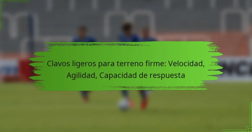 Clavos ligeros para terreno firme: Velocidad, Agilidad, Capacidad de respuesta