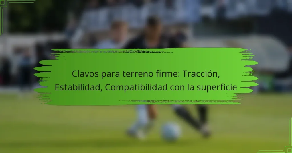 Clavos para terreno firme: Tracción, Estabilidad, Compatibilidad con la superficie