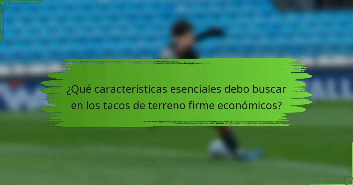 ¿Qué características esenciales debo buscar en los tacos de terreno firme económicos?