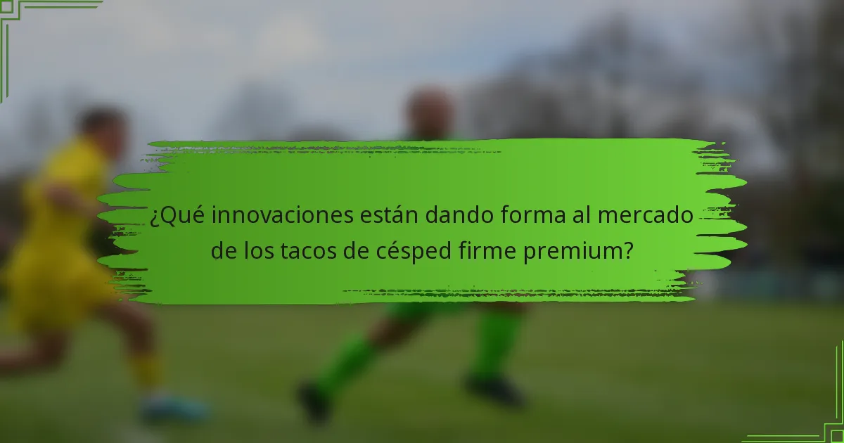 ¿Qué innovaciones están dando forma al mercado de los tacos de césped firme premium?