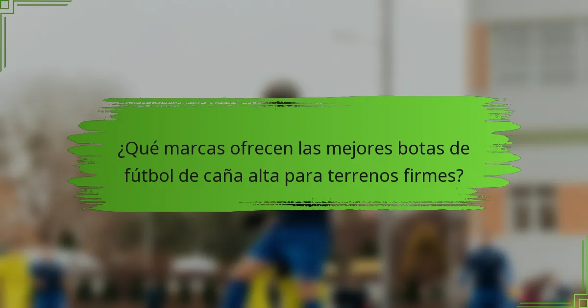 ¿Qué marcas ofrecen las mejores botas de fútbol de caña alta para terrenos firmes?