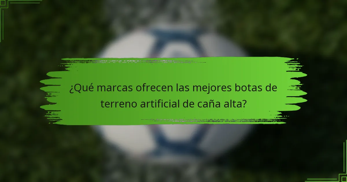 ¿Qué marcas ofrecen las mejores botas de terreno artificial de caña alta?