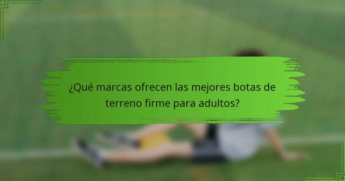 ¿Qué marcas ofrecen las mejores botas de terreno firme para adultos?