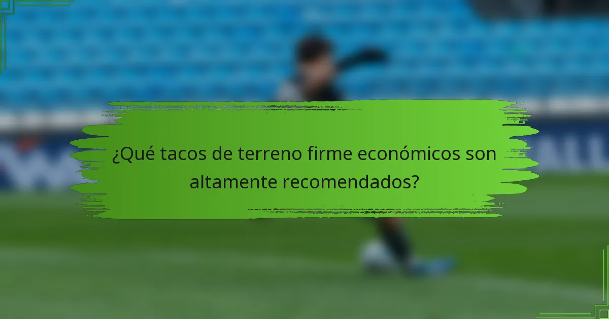¿Qué tacos de terreno firme económicos son altamente recomendados?